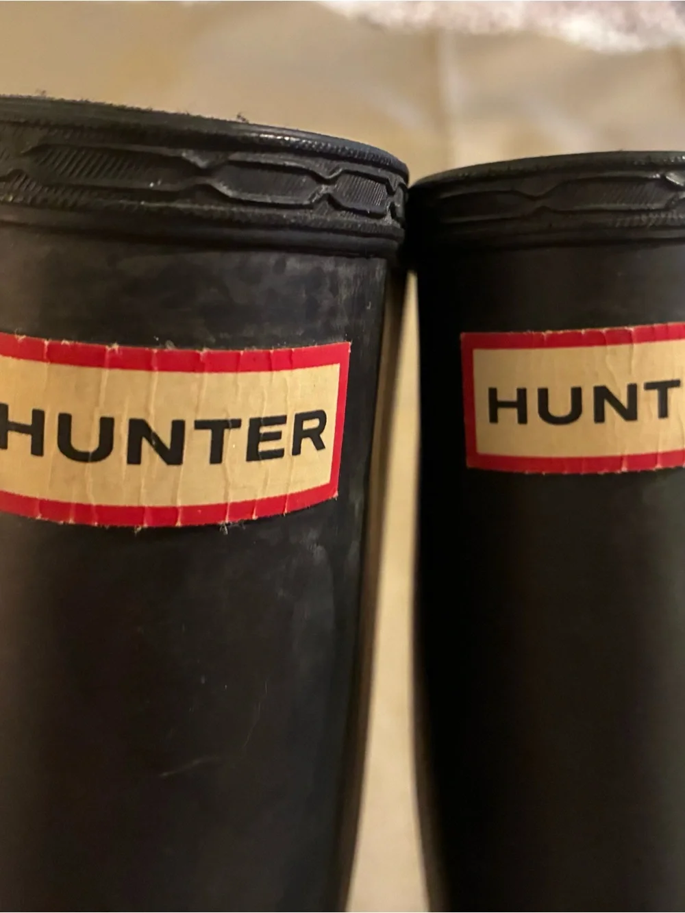 Hunter Big Kids’ Original Tall Rain Boots Black Girls Sz 5/Boys 4 Waterproof EUC